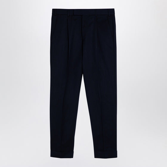 PT Torino Rebel navy virgin wool trousers