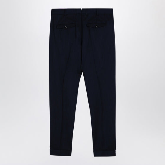 PT Torino Rebel navy virgin wool trousers
