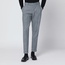  PT Torino Gray patterned wool and cashmere trousers