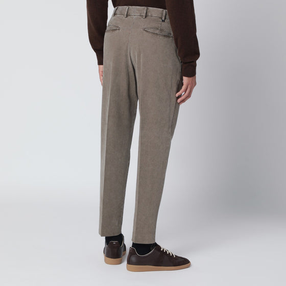 PT Torino Mud-coloured cotton trousers