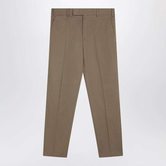 PT Torino Dark beige cotton trousers