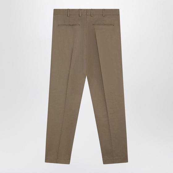 PT Torino Dark beige cotton trousers