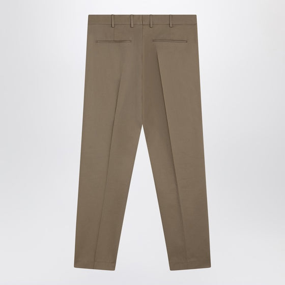 PT Torino Dark beige cotton trousers