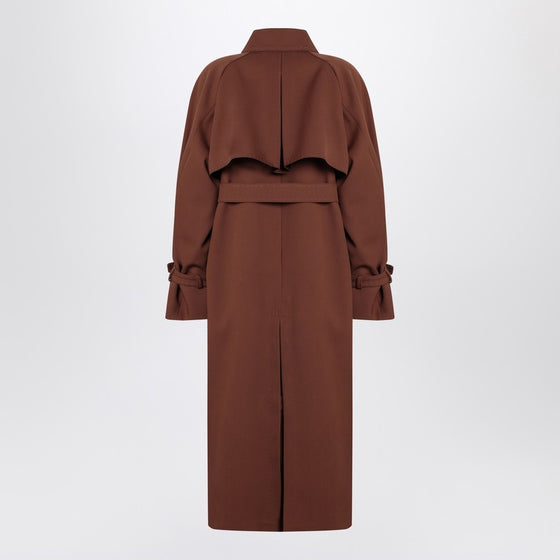 Max Mara Atelier Brown rainproof gabardine trench coat