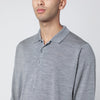 JOHN SMEDLEY Light grey wool polo shirt