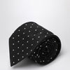 Destin Black/white polka dot silk tie
