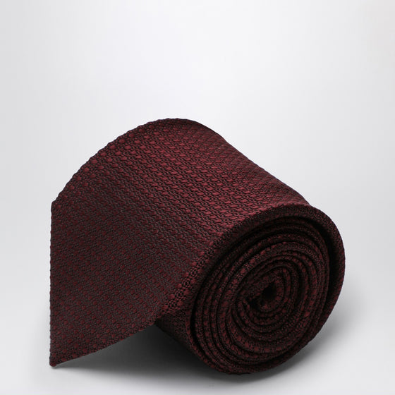 Destin Burgundy silk polka dot tie