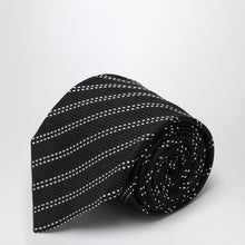  Destin Black/white silk tie