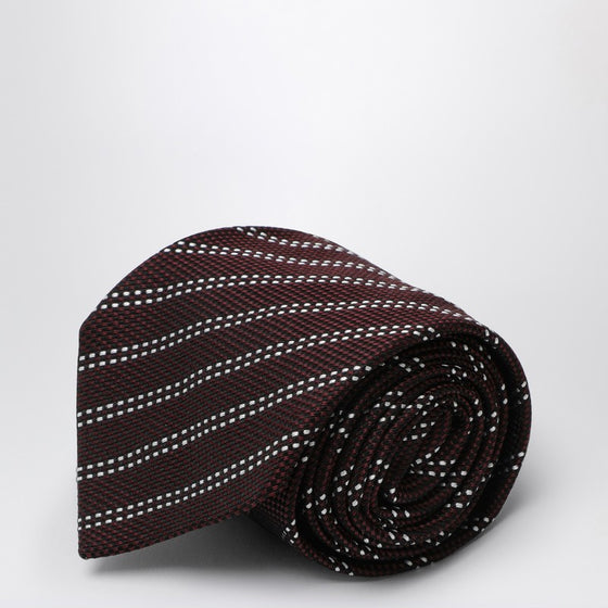 Destin Burgundy/white silk tie