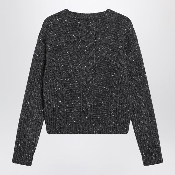 Max Mara Studio Anthracite boxy sweater in alpaca blend
