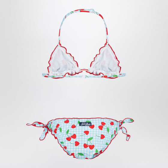 MC2 Saint Barth Cris bikini with Vichy and cherries pattern