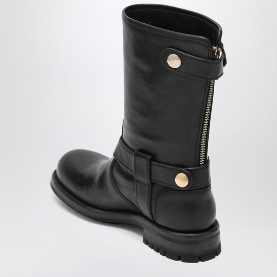 Dolce & Gabbana Dolce&Gabbana Black leather boot with buckles