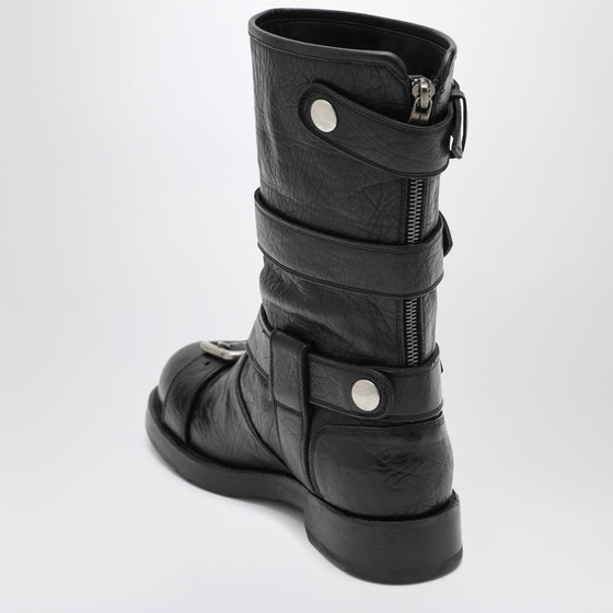 Dolce & Gabbana Dolce&Gabbana Black leather boots with straps