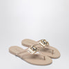 Dolce & Gabbana Dolce&Gabbana DG thong sandals in powder pink and gold