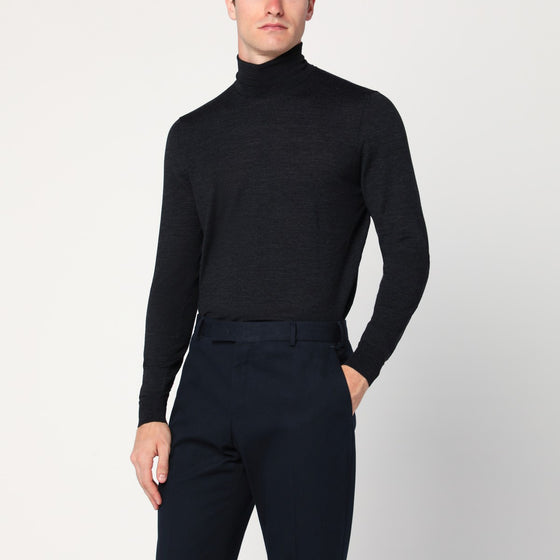 Drumohr Charcoal wool turtleneck sweater