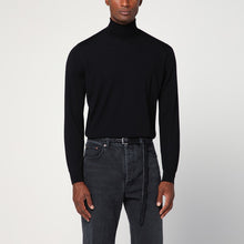  Drumohr Black wool turtleneck sweater