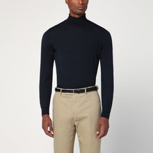  Drumohr Navy blue wool turtleneck sweater