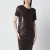 P.A.R.O.S.H. Brown sequin knit top