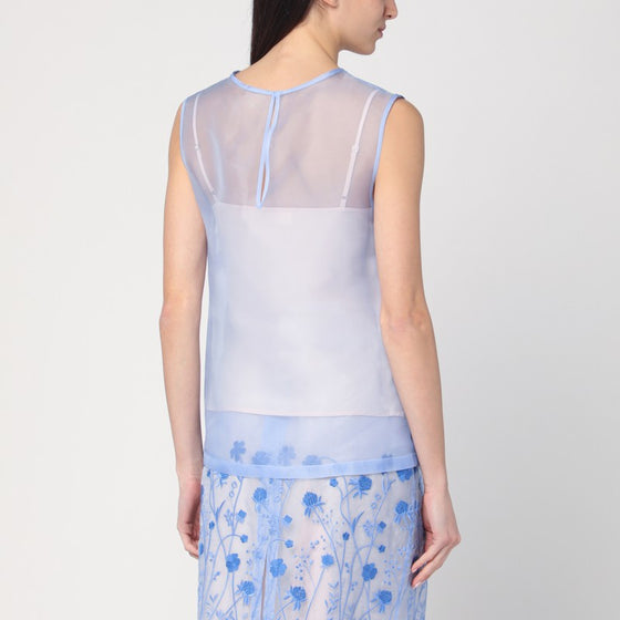 P.A.R.O.S.H. Sky blue tank top in silk