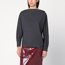  P.A.R.O.S.H. Anthracite wool blouse-shirt