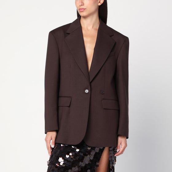 P.A.R.O.S.H. Single-breasted brown wool jacket