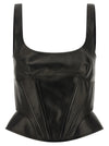 Ermanno Scervino Peplos Leather Top