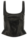 Ermanno Scervino Peplos Leather Top