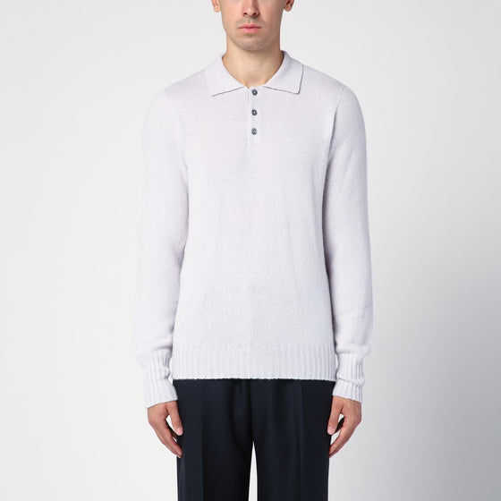 Drumohr Platinum-coloured wool polo jumper