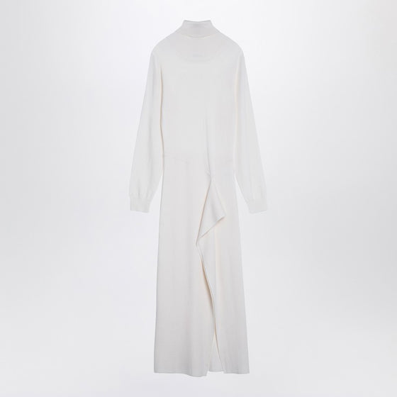 P.A.R.O.S.H. Cream-coloured turtleneck dress in wool blend