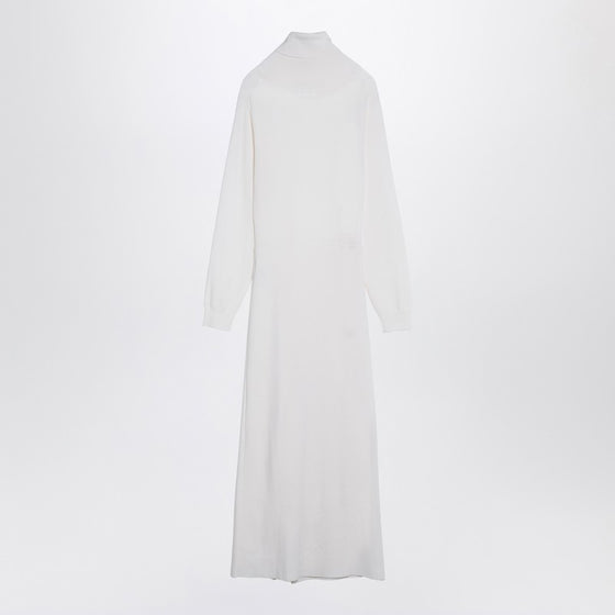 P.A.R.O.S.H. Cream-coloured turtleneck dress in wool blend