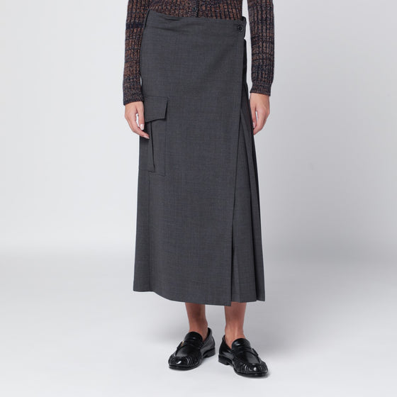 P.A.R.O.S.H. Grey wool wrap skirt