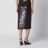 P.A.R.O.S.H. Brown sequin pencil skirt