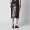 P.A.R.O.S.H. Brown sequin pencil skirt