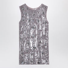  P.A.R.O.S.H. Grey mélange mini dress with micro sequins