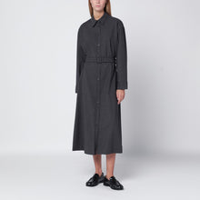  P.A.R.O.S.H. Anthracite grey belted shirt dress