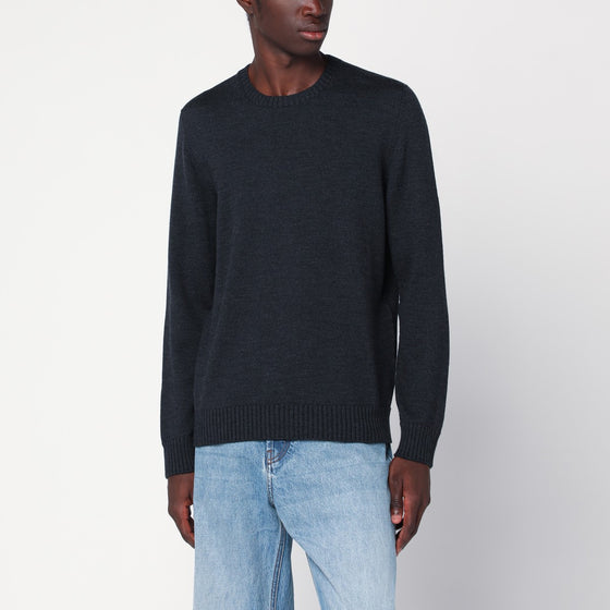 Drumohr Charcoal grey wool crew neck sweater