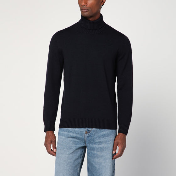 Drumohr Navy blue wool turtleneck
