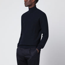  Tagliatore Blue wool turtleneck sweater