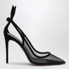 Aquazzura Black Bow Tie pumps in mesh and suede