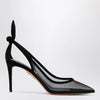 Aquazzura Black bow-tie mesh pumps