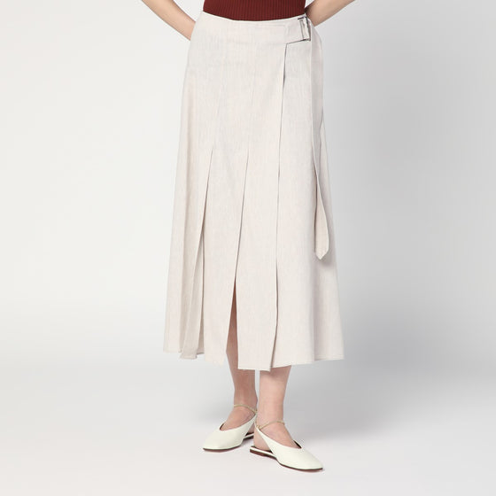 DEPARTMENT 5 Traxs grey mélange skirt in linen blend