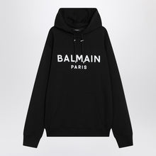  Balmain Black cotton hoodie with logo
