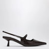 Jimmy Choo Didi 45 brown crocodile effect neckline