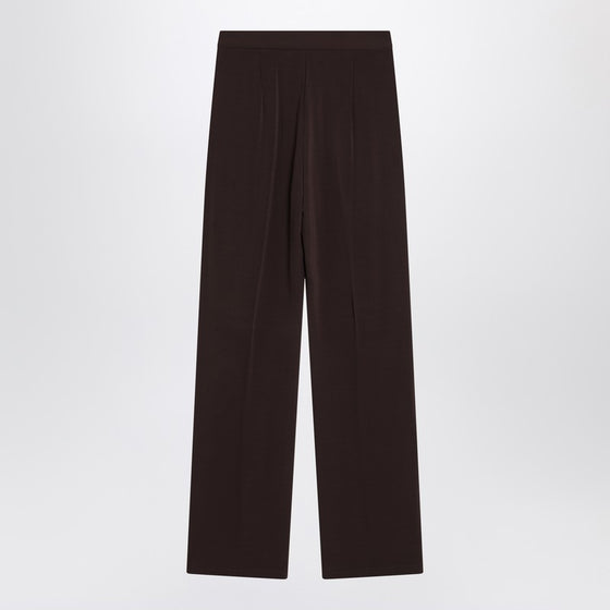 Max Mara Coffee-coloured viscose trousers
