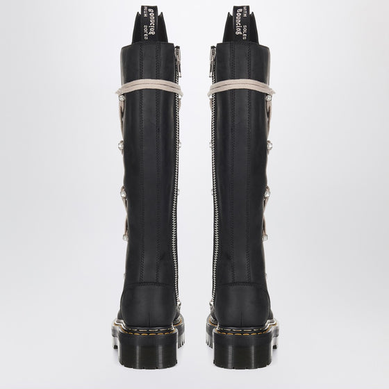 Dr. Martens x Rick Owens 1B60 Quad Sole Pentalace black tall boots