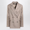 LouLou De Saison Double-breasted wool jacket in taupe color