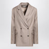 LouLou De Saison Double-breasted wool jacket in taupe color