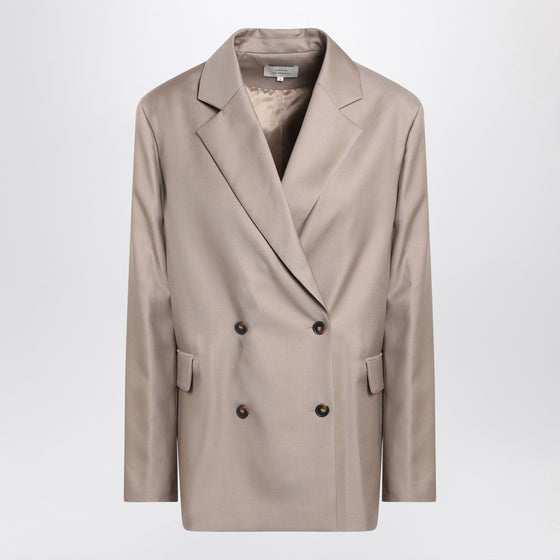 LouLou De Saison Double-breasted wool jacket in taupe color