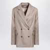 LouLou De Saison Double-breasted wool jacket in taupe color