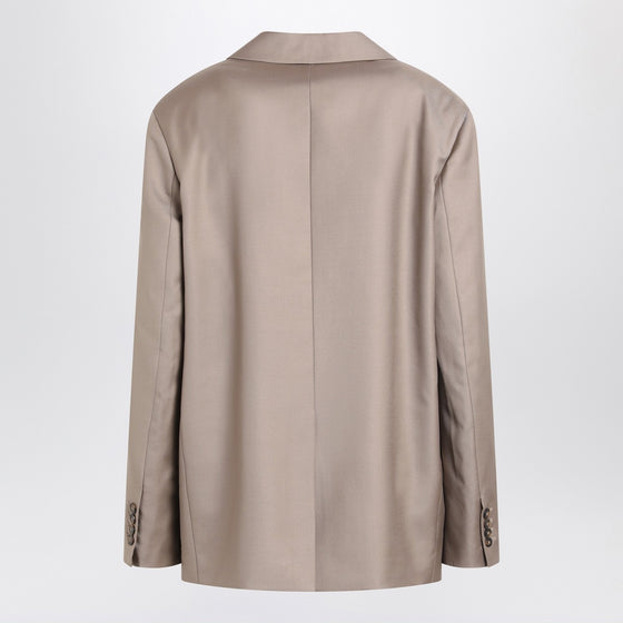 LouLou De Saison Double-breasted wool jacket in taupe color